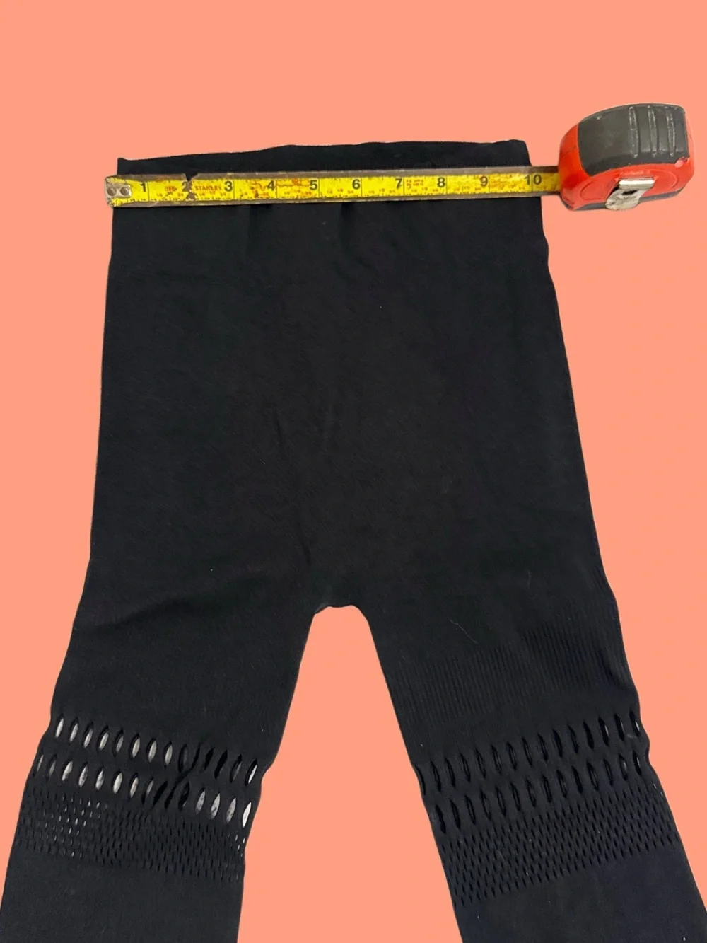 Stella McCartney Kids Black Stretch Knit Leggings with Mesh Panels